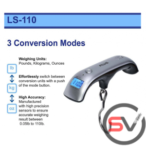 AWS LS-110 DIGITAL HANGING LUGGAGE SCALE (110LBS X 0.2LBS)